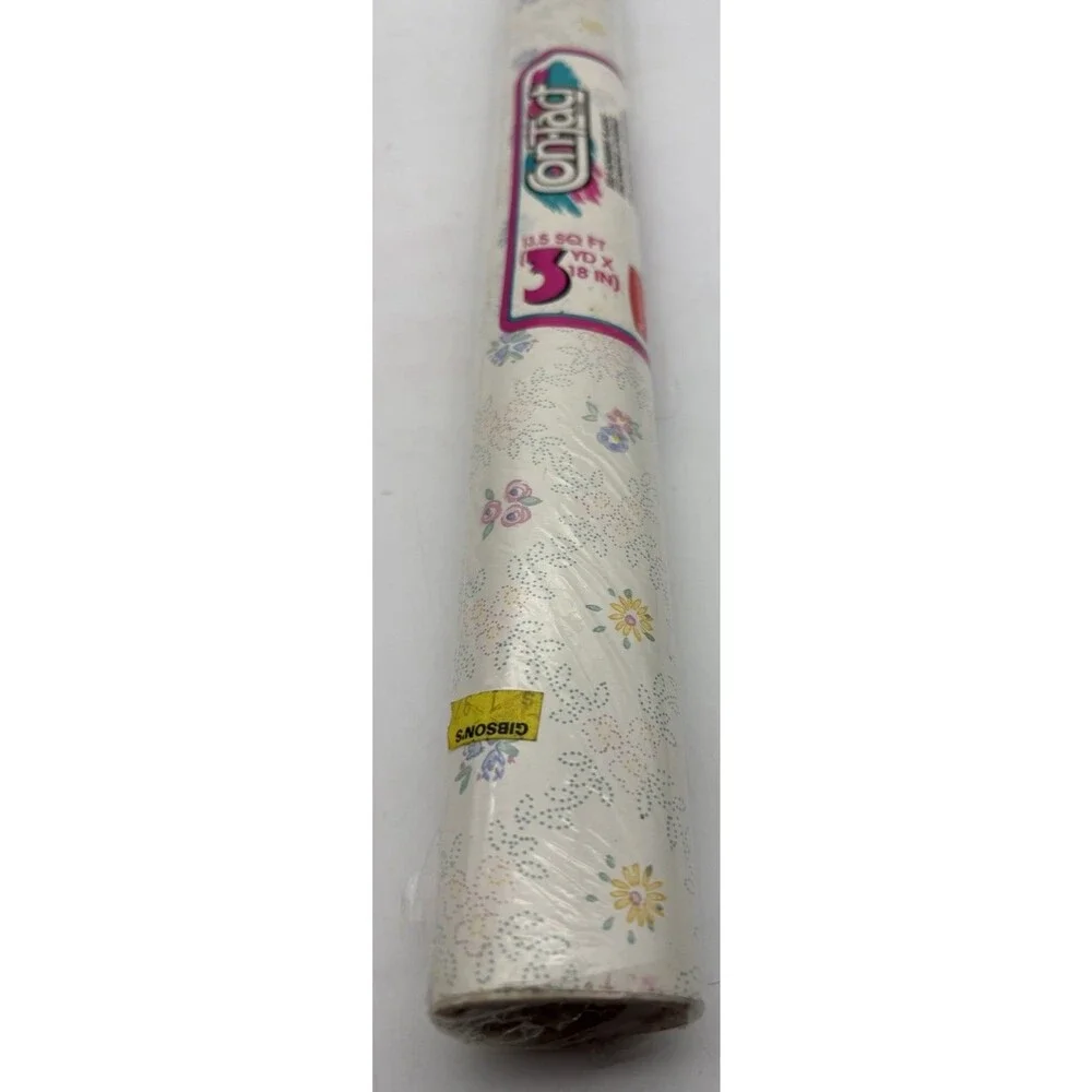 Vintage Rubbermaid Grip Self Adhesive Shelf Liner Floral 3 Yds x 18” NOS